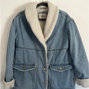 Warm denim coat
